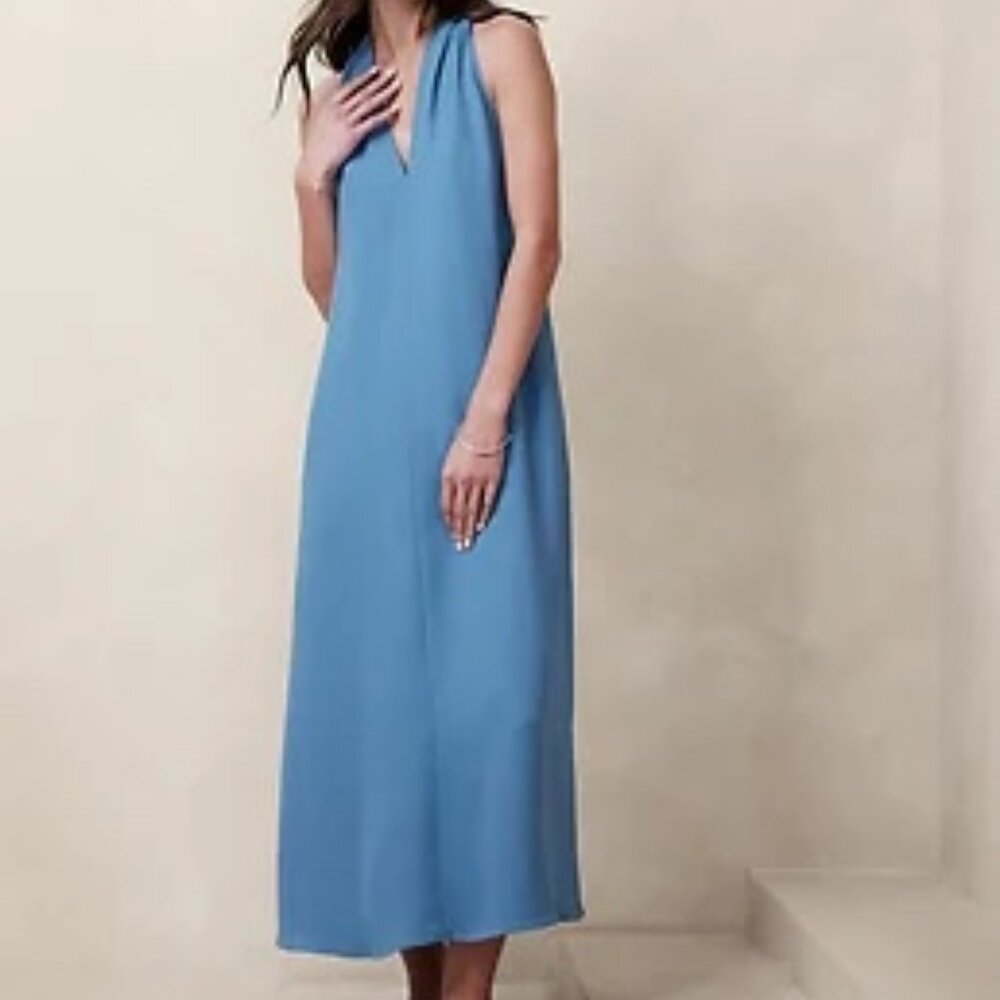 Banana Republic Crepe V-neck Midi Dress - XS - NWT!!